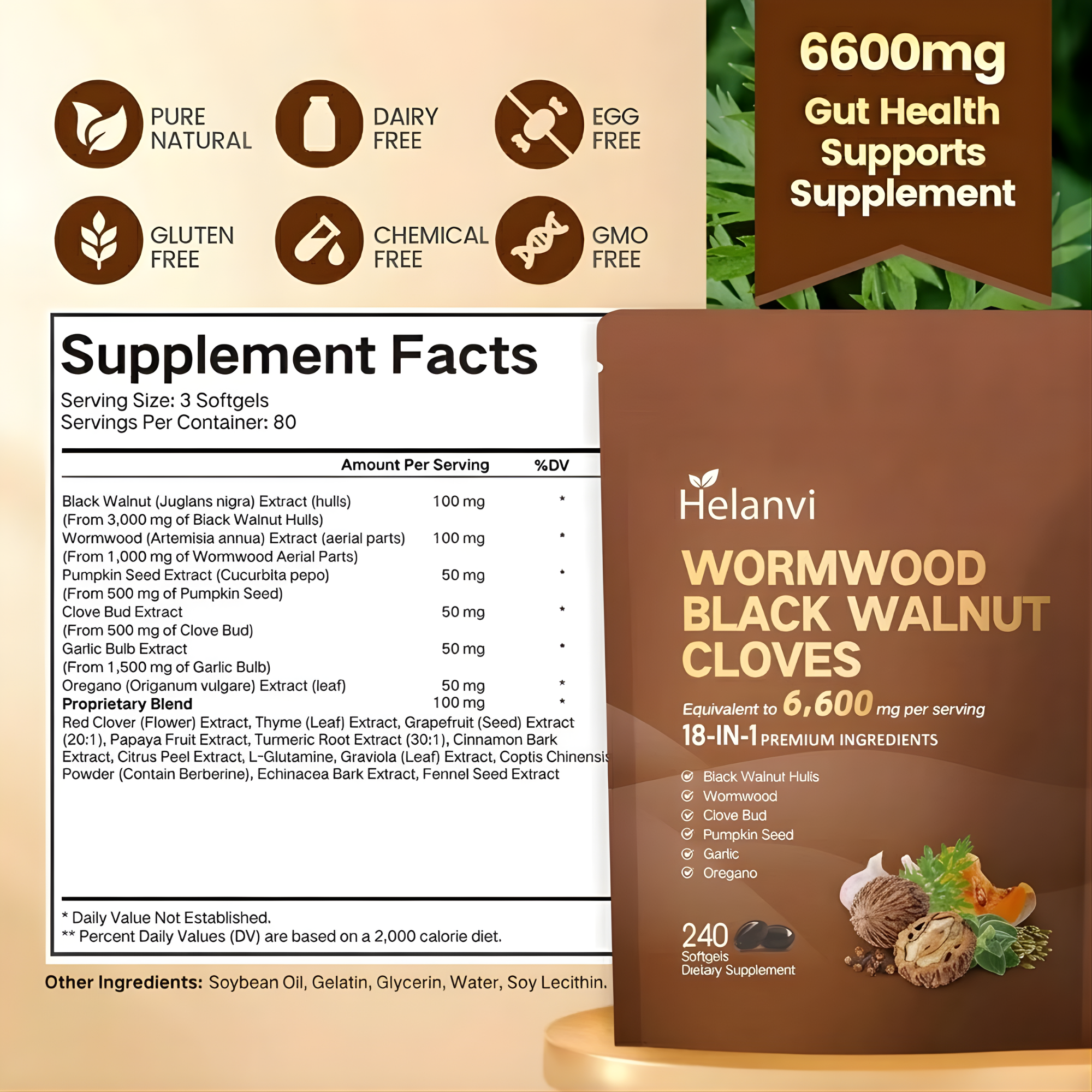 Wormwood Black Walnut Softgels
